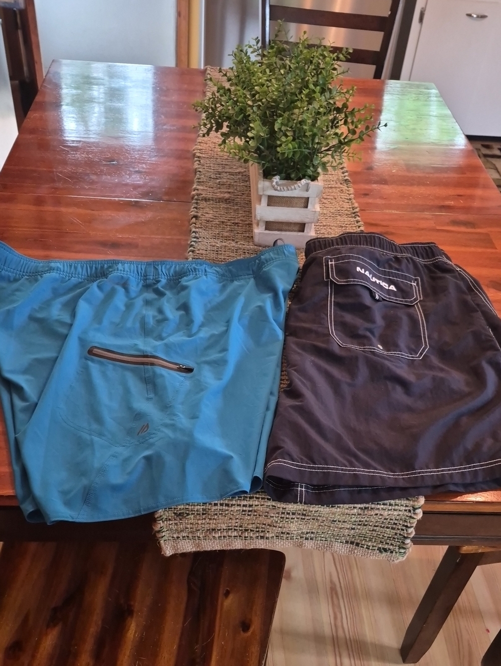 Nautica And Eddie Bauer Black and Teal Swim Shorts - Men's Lot of 2